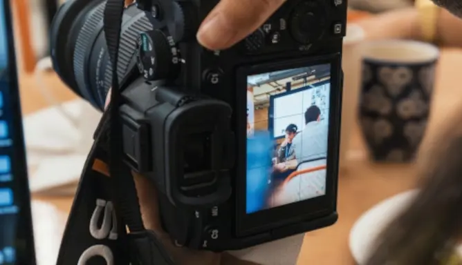 Photoshoot at a launch event of Sony cameras.